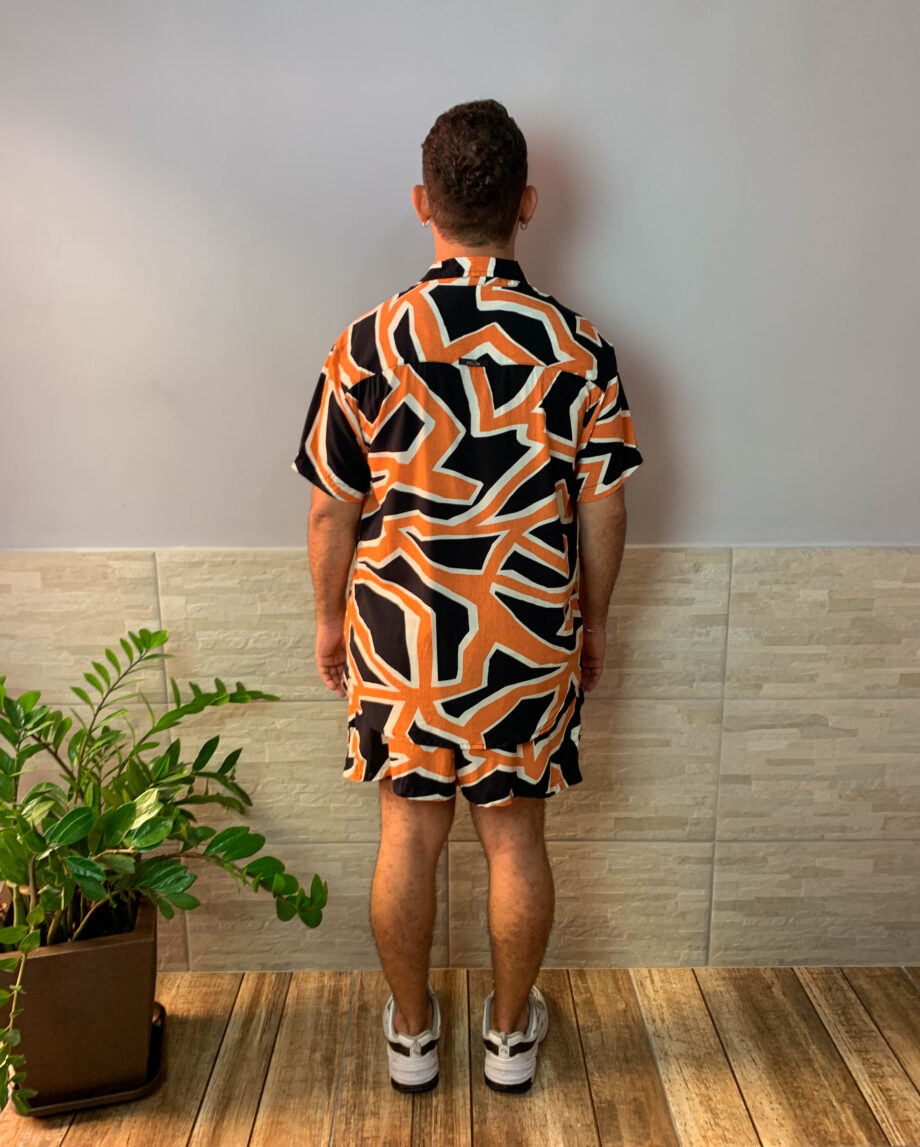 Camisa estampada laranja